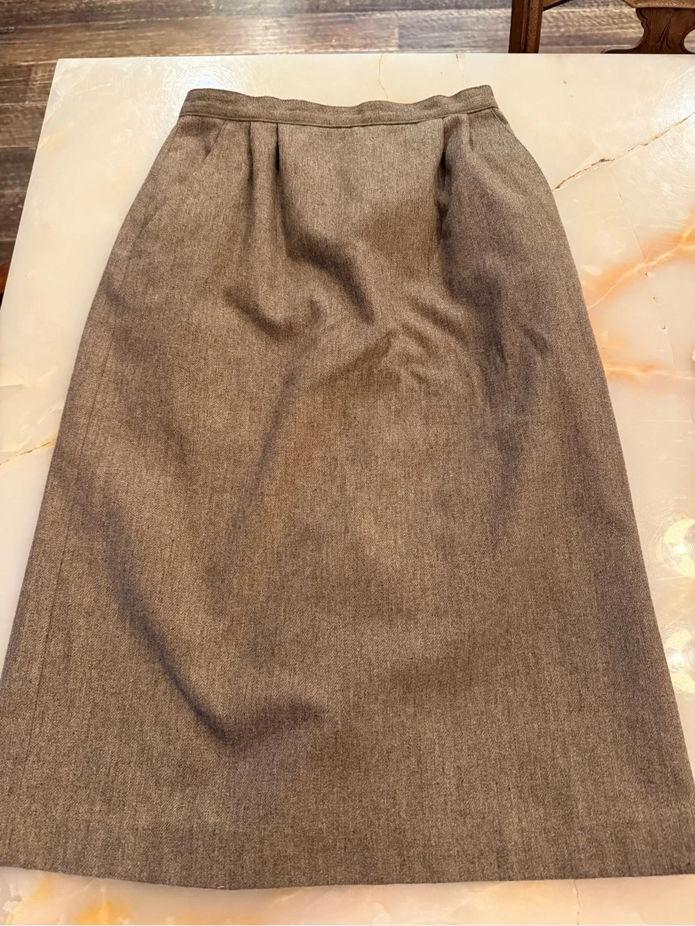 Classic Vintage Tweed Wool Pencil Skirt